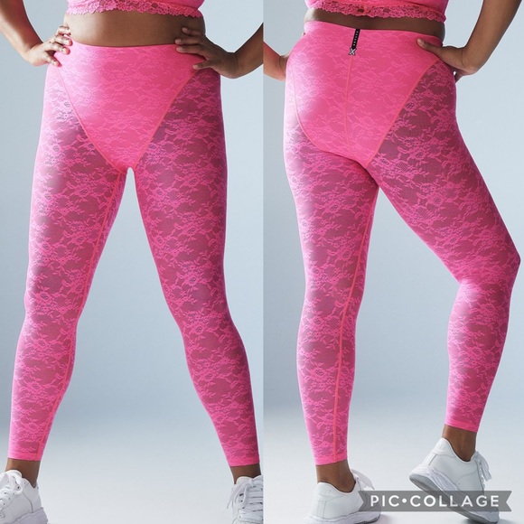 Savage X Fenty Pants - NWT Savage x Fenty Lace Race High-Waist Legging in Pink Palace Size 2X NEW